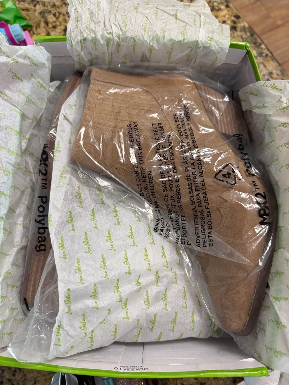 NEW 8.5 Sam Edelman Winona Camel Suede Ankle Boots Tan Leather Booties City Chic